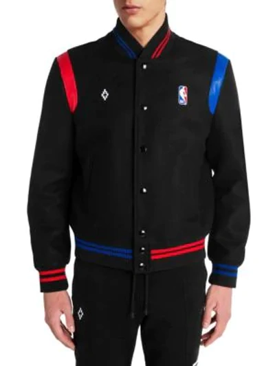 Shop Marcelo Burlon County Of Milan Nba Bomber Jacket In Black Multi