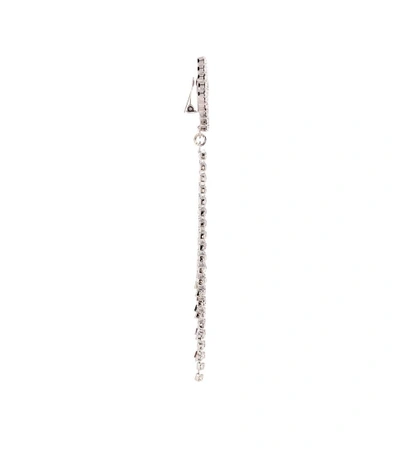 Shop Alessandra Rich Crystal Waterfall Clip-on Earrings In Silver