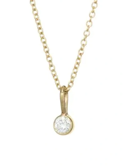Shop Zoë Chicco Women's 14k Yellow Gold & Diamond Chain Pendant Necklace