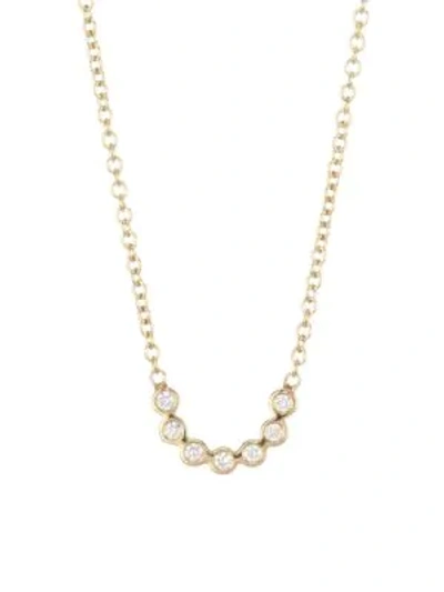 Shop Zoë Chicco Women's 14k Yellow Gold & Diamond Bezel Necklace