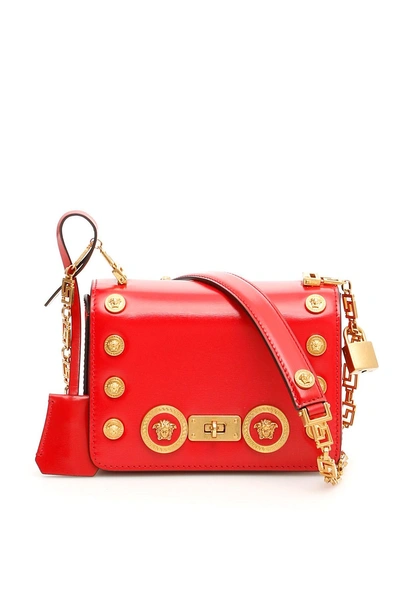 Shop Versace Mini Icon Bag In Rosso Nero Oro Tributerosso
