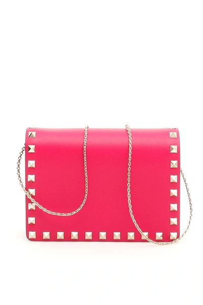 Shop Valentino Mini Rockstud Bag In Disco Pink