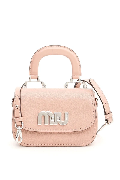 Shop Miu Miu Miu Logo Handbag In Orchidea (pink)