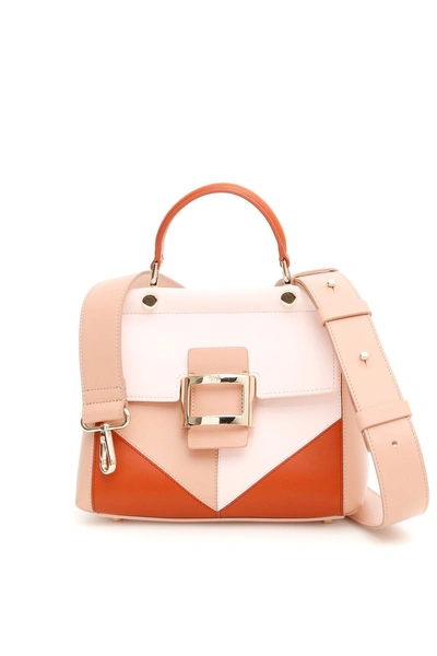 Shop Roger Vivier Patchwork Graphic Mini Viv Bag In Rosa Multi (pink)