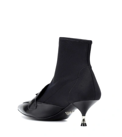 Shop Prada Leather Ankle Boots In Black