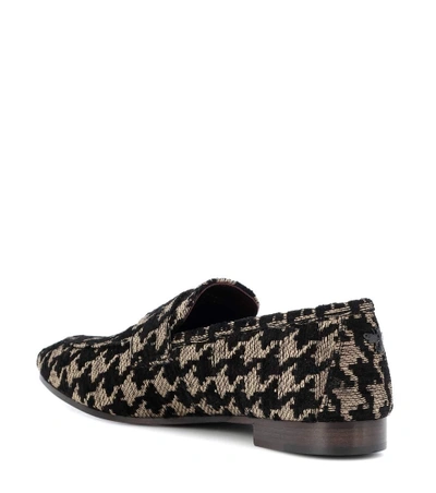 Shop Bougeotte Classic Tweed Loafers In Black