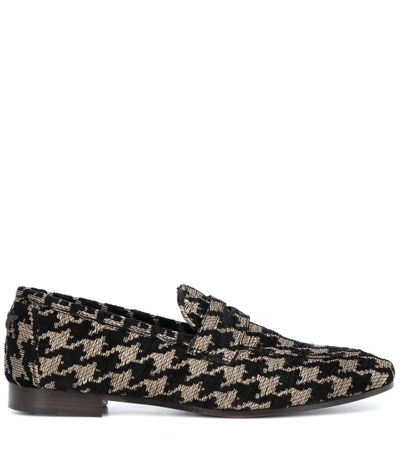 Shop Bougeotte Classic Tweed Loafers In Black