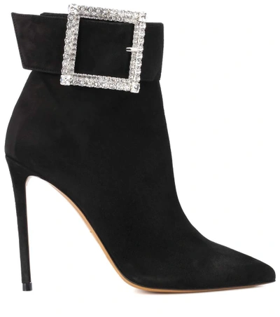 Shop Alexandre Vauthier Yasmin Suede Ankle Boots In Black