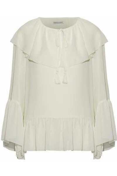 Shop Rebecca Minkoff Woman Ruffled Chiffon Top Ecru