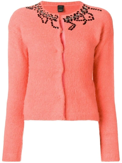 Shop Pinko Sequinned Cardigan In Pink
