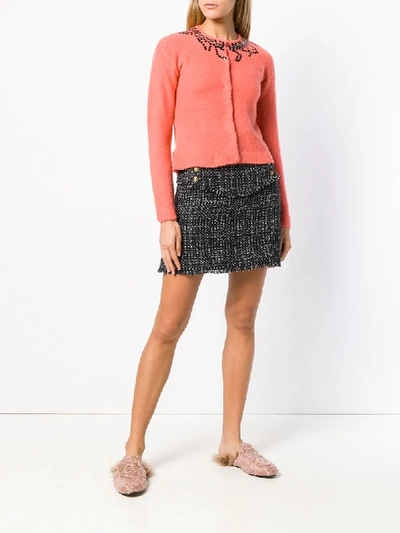 Shop Pinko Sequinned Cardigan In Pink