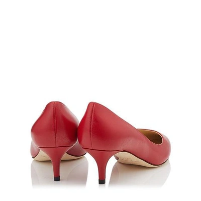 Shop Jimmy Choo Aza Red Kid Leather Pointy Toe Pumps