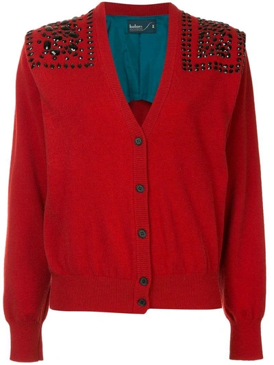 Shop Kolor Embellished Knitted Cardigan