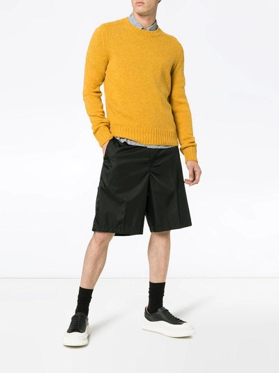 Shop Prada Shetland Wool Jumper - Yellow