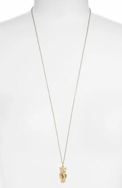 Shop Anna Beck 'animals' Long Owl Pendant Necklace In Gold/ Silver