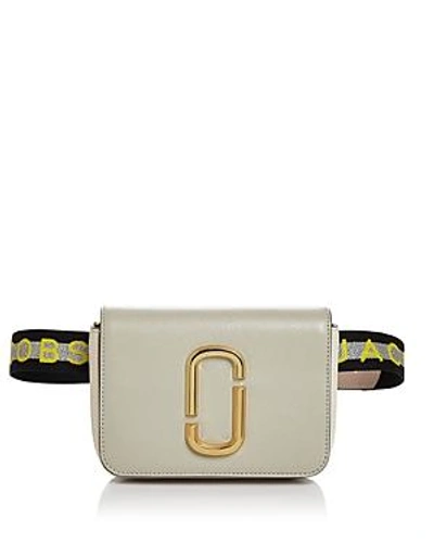 Shop Marc Jacobs Hip Shot Leather Convertible Belt Bag In Dust Multi/gold