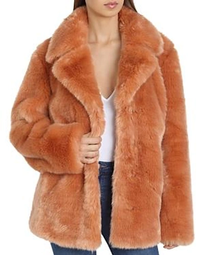 Shop Avec Les Filles Faux Fur Swing Coat In Flamingo