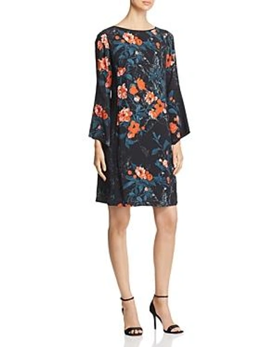 Shop Lafayette 148 Paloma Floral-print Dress - 100% Exclusive In Black Multi