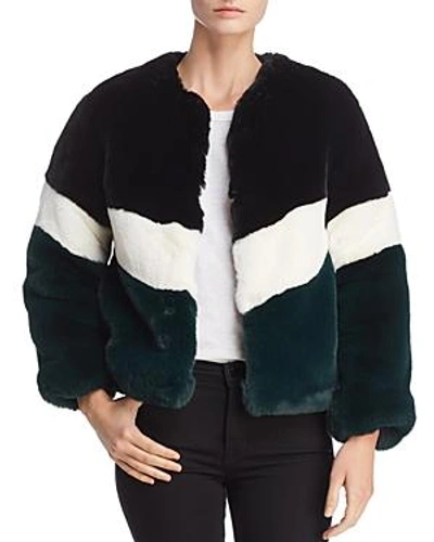 Shop Apparis Brigitte Color-blocked Faux-fur Jacket In Multicolor