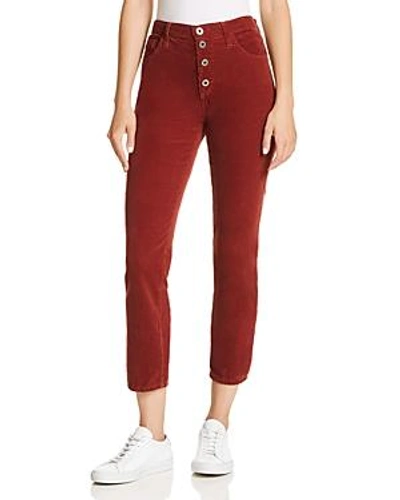 Shop Ag Isabelle Straight Corduroy Jeans In Tannic Red