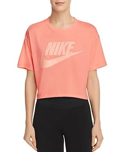 Shop Nike Essential Logo Cropped Tee In Orange