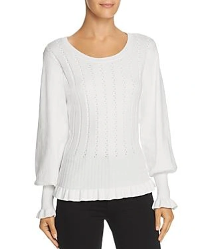 Shop Parker Henri Perforated Sweater In Ivory