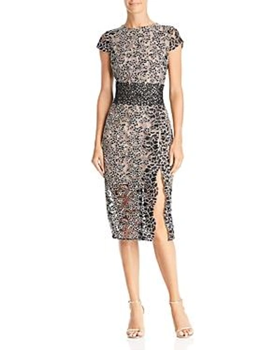Shop Bronx And Banco Mixed Lace Dress In Black/white