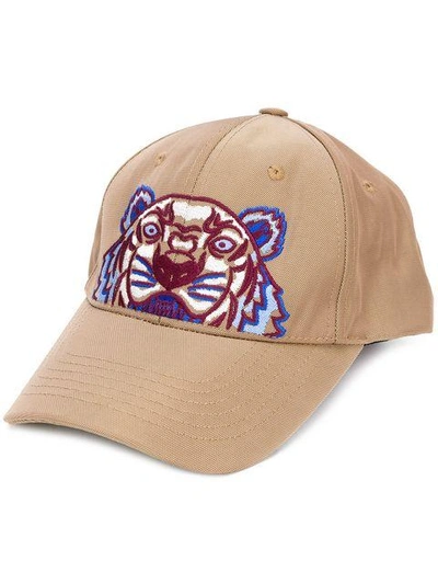 Shop Kenzo Tiger Cap In Brown