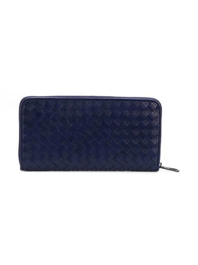 Intrecciato zip around wallet