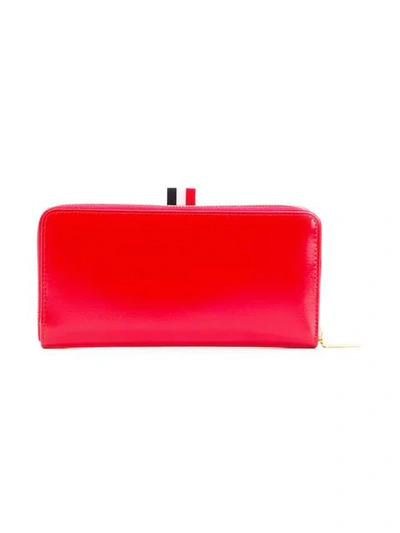 Shop Thom Browne Half-zip Around Wallet - Red