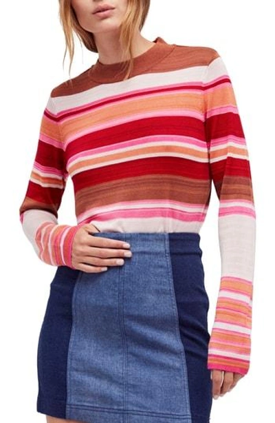 Shop Free People Show Off Your Stripes Sweater In Red