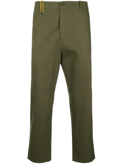 Shop Oamc Cropped Tailored Trousers In Green