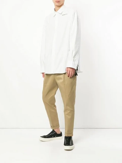 Shop Yoshiokubo Lace-up Shirt In White