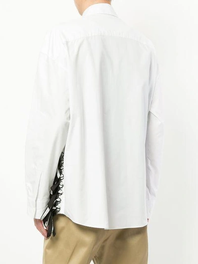 Shop Yoshiokubo Lace-up Shirt In White