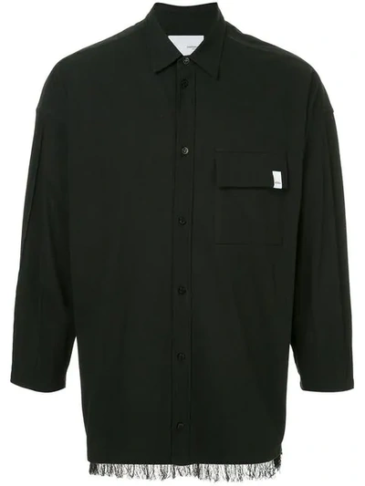 Shop Yoshiokubo Fringed Hem Shirt In Black