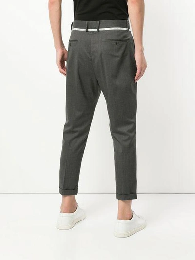 Shop Yoshiokubo Cropped Tailored Trousers In Grey