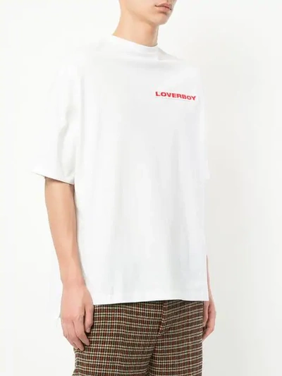 Shop Charles Jeffrey Loverboy Logo Embroidered T In White