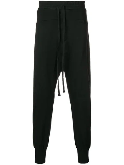 Shop Thom Krom Drawstring Dropped Crotch Trousers - Black
