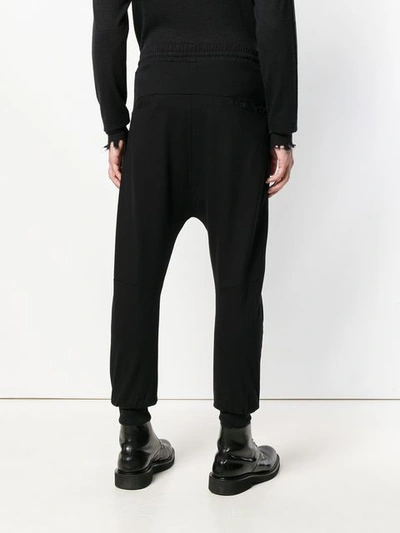 Shop Thom Krom Drawstring Dropped Crotch Trousers - Black