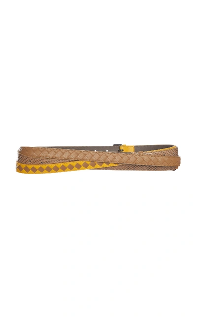 Shop Bottega Veneta Nappa Leather Belt In Yellow