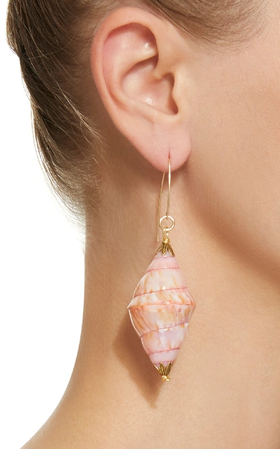 Shop Brinker & Eliza Out Of Office Shell Earrings In Pink