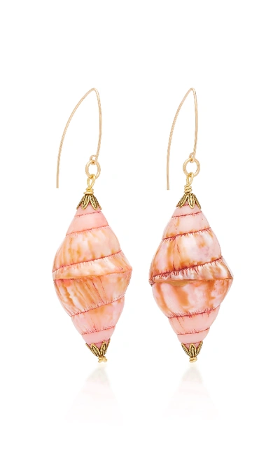 Shop Brinker & Eliza Out Of Office Shell Earrings In Pink