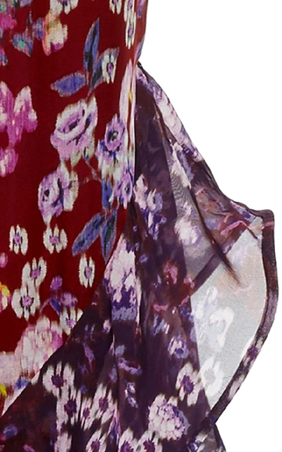Shop Amur Moira Floral Gown In Purple