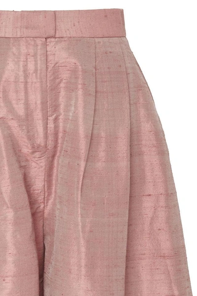 Shop Christine Alcalay Silk Wide-leg Culotte In Pink