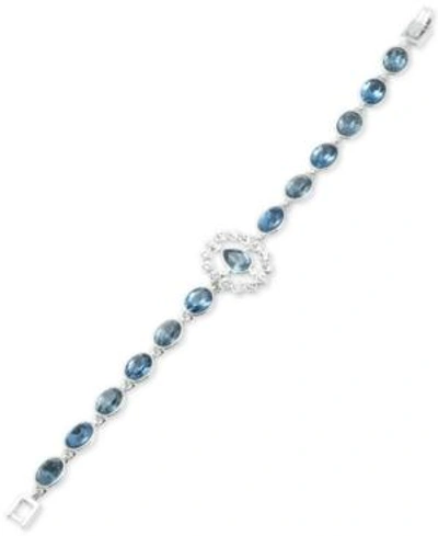 Shop Givenchy Crystal & Stone Flex Bracelet In Silver