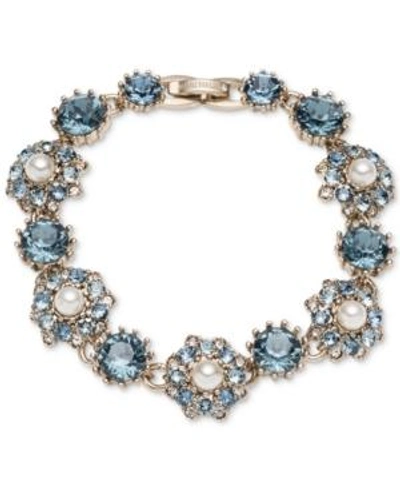 Shop Marchesa Gold-tone Crystal, Stone & Imitation Pearl Flex Bracelet