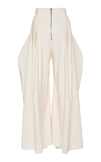 Shop Maticevski Asymmetric Crepe De Chine Wide-leg Pants In White