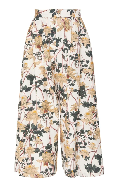 Shop Christine Alcalay Wide-leg Printed Culotte In Floral