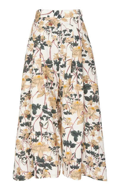 Shop Christine Alcalay Wide-leg Printed Culotte In Floral
