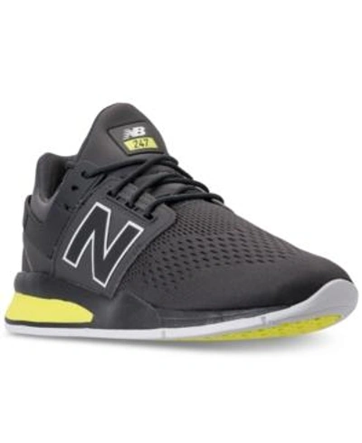 Shop New Balance Men's 247 V2 Casual Sneakers From Finish Line In Magnet/solar Yellow
